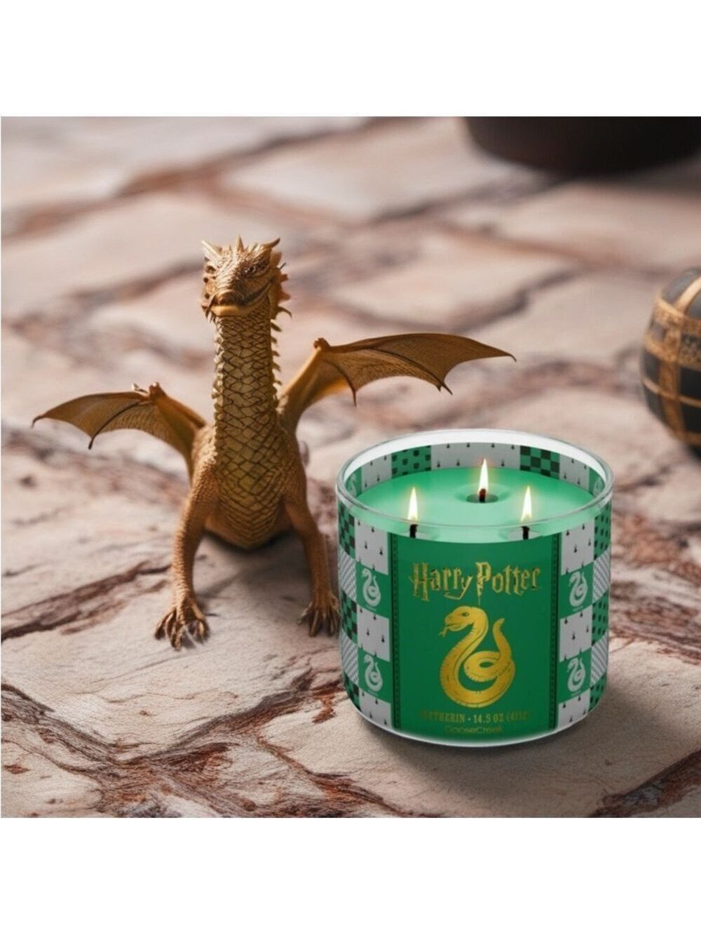 Harry Potter Slytherin 3-Wick Candle by Goose Creek 14.5 oz NEW